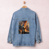 Middeleeuwse Ridder Funny Castle Fire Fantasy Art Denim Jacket (Hangar)