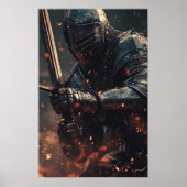 Middeleeuwse Ridder in Actie - Fierce Battle Poste Poster (Voorkant)