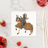 Middeleeuwse ridder in harnas op paard terug servet (Insitu)