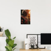 Middeleeuwse Ridder in het Shining Red Armor Poste Poster (Thuiskantoor)