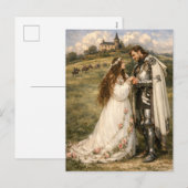 Middeleeuwse Ridder, Kasteel & Prinses Feestdagenkaart (Voorkant / Achterkant)