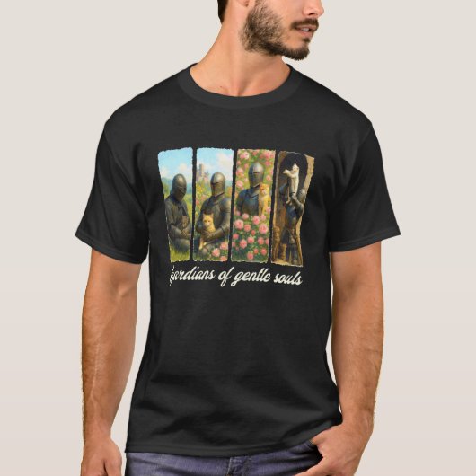 Middeleeuwse Ridder Kat Liefhebber Beschermers Van T-shirt (Voorkant)