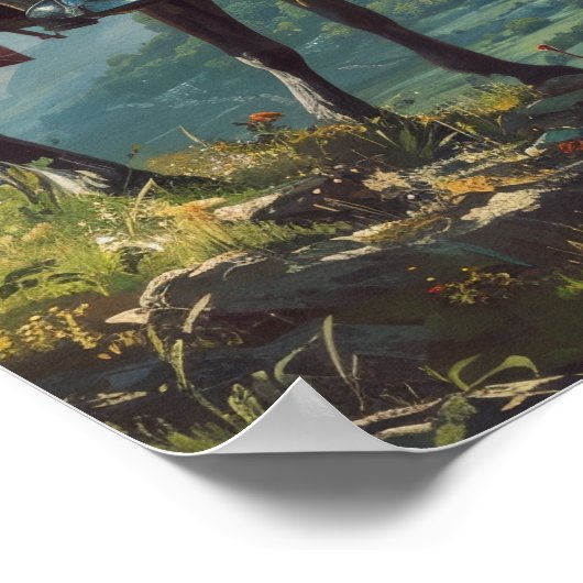 Middeleeuwse Ridder Op Een Reis Poster (Hoek)