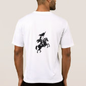 Middeleeuwse Ridder op Paard Omlijning Vector T-shirt (Achterkant)