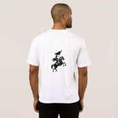 Middeleeuwse Ridder op Paard Omlijning Vector T-shirt (Achterkant volledig)