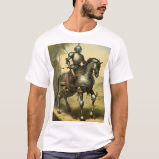 Middeleeuwse Ridder op Warhorse T-shirt