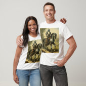 Middeleeuwse Ridder op Warhorse T-shirt (Unisex)