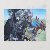 middeleeuwse ridder over paarden historische kunst briefkaart (Voorkant)