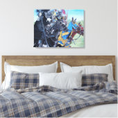 middeleeuwse ridder over paarden historische kunst canvas afdruk (Insitu (Slaapkamer))
