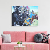 middeleeuwse ridder over paarden historische kunst canvas afdruk (Insitu (Woonkamer))
