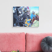 middeleeuwse ridder over paarden historische kunst canvas afdruk (Insitu (Woonkamer))