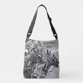 middeleeuwse ridder over paarden historische kunst crossbody tas