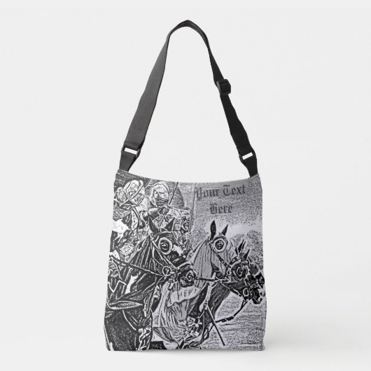 middeleeuwse ridder over paarden historische kunst crossbody tas (Voorkant)