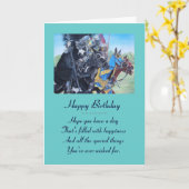 middeleeuwse ridder over paarden historische kunst kaart (Gele Bloem)