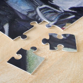 middeleeuwse ridder over paarden historische kunst legpuzzel (Zijkant)