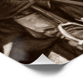 middeleeuwse ridder over paarden historische kunst poster (Hoek)