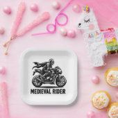 Middeleeuwse ridder papieren bordje (Feest)