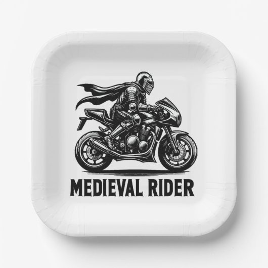 Middeleeuwse ridder papieren bordje (Voorkant)
