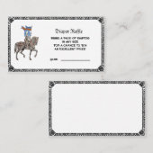 Middeleeuwse Ridder Renfaire Luier Raffle Baby sho Informatiekaartje (Voorkant / Achterkant)