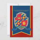 Middeleeuwse ridder schild kinderen 6e verjaardag  kaart (Voorkant)