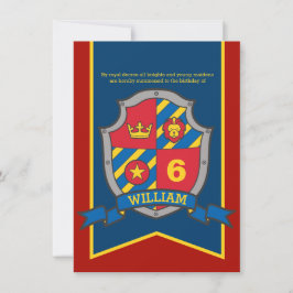 Middeleeuwse ridder schild kinderen 6e verjaardag  kaart