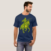 Middeleeuwse ridder te paard Jousting T-shirt (Voorkant volledig)