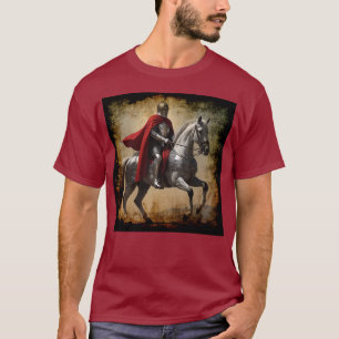 Middeleeuwse ridder te paard t-shirt
