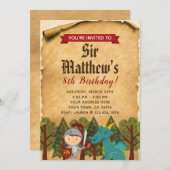 Middeleeuwse Ridder Uitnodiging (Voorkant / Achterkant)