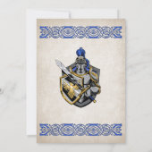 Middeleeuwse ridder verjaardagsuitnodiging kaart (Achterkant)