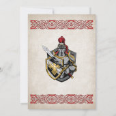 Middeleeuwse ridder verjaardagsuitnodiging kaart (Achterkant)