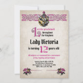 Middeleeuwse ridder verjaardagsuitnodiging kaart (Voorkant)