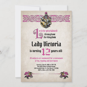 Middeleeuwse ridder verjaardagsuitnodiging kaart