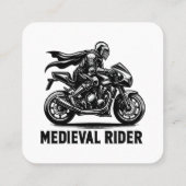 Middeleeuwse ridder vierkante visitekaartje (Achterkant)