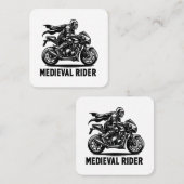 Middeleeuwse ridder vierkante visitekaartje (Voorkant / Achterkant)