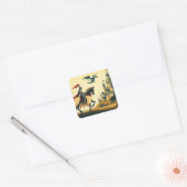 Middeleeuwse ridder & wyvern vierkante sticker (Envelop)