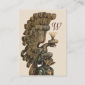 MIDDELEEUWSE RIDDERHELM, ADELVLEUGELS MONOGRAM IVO VISITEKAARTJE (Achterkant)