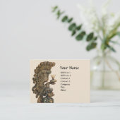 MIDDELEEUWSE RIDDERHELM, ADELVLEUGELS MONOGRAM IVO VISITEKAARTJE (Staand voorkant)