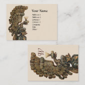 MIDDELEEUWSE RIDDERHELM, ADELVLEUGELS MONOGRAM IVO VISITEKAARTJE (Voorkant / Achterkant)