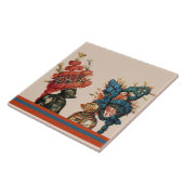 MIDDELEEUWSE RIDDERHELMEN MET RODE VEREN DRAKEN TEGELTJE (Zijkant)