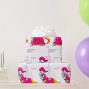 Middeleeuwse ridderpaard in harnas fantasie cadeaupapier