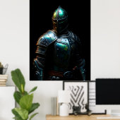 Middeleeuwse Ridderrusting, Abstracte Kleuren Poster (Thuiskantoor)