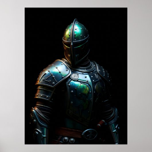 Middeleeuwse Ridderrusting, Abstracte Kleuren Poster (Voorkant)