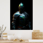 Middeleeuwse Ridderrusting, Abstracte Kleuren Poster (Keuken)