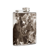 middeleeuwse ridders die op paarden jagen heupfles (Rechts)