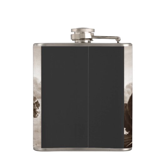 middeleeuwse ridders die op paarden jagen heupfles (Achterkant)