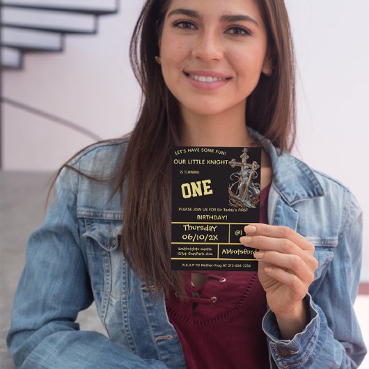 Middeleeuwse Ridders Eerste Verjaardagsuitnodiging Kaart