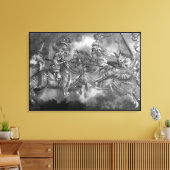 MIDDELEEUWSE RIDDERS IN TOERNOOI Zwart Wit Canvas Afdruk (Insitu (Woonkamer))