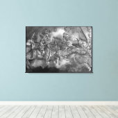 MIDDELEEUWSE RIDDERS IN TOERNOOI Zwart Wit Canvas Afdruk (Insitu (Houten vloer))