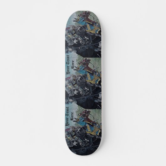 middeleeuwse ridders jaagse paarden skateboard (Voorkant)