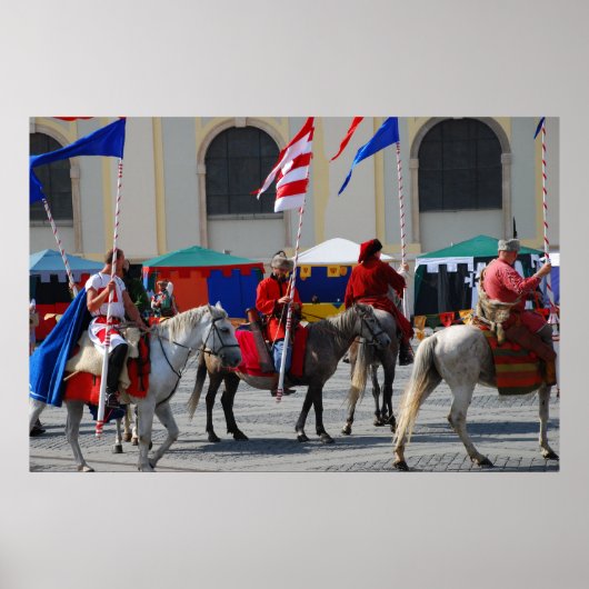 Middeleeuwse ridders parade poster (Voorkant)